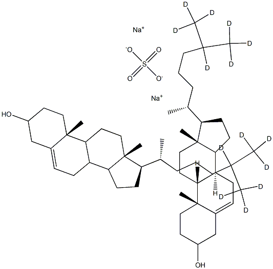 Cholesterol-25,26,26,26,27,27,27-D7 Sodium Sulfate Structure