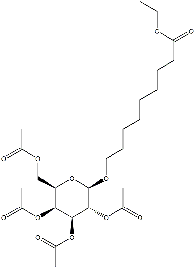 (8-Ethoxycarbonyloctyl)-2,3,4,6-tetra-O-acetyl-b-D-galactopyranoside 结构式