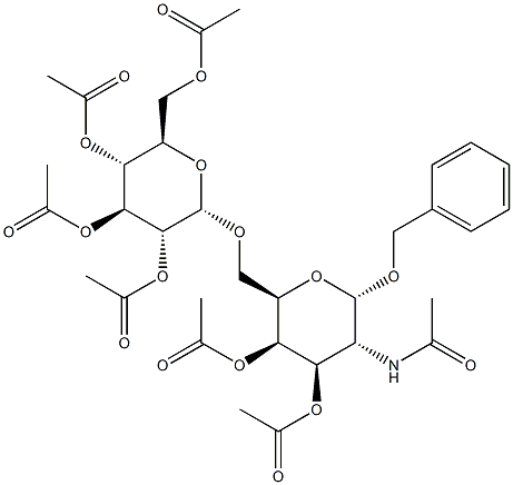 Benzyl2-acetamido-3,4-di-O-acetyl-6-O-(2,3,4,6-tetra-O-acetyl-a-D-glucopyranosyl)-2-deoxy-a-D-galactopyranoside Structure