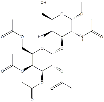 Methyl2-acetamido-3-O-(2,3,4,6-tetra-O-acetyl-a-D-galactopyranosyl)-2-deoxy-a-D-galactopyranoside Structure