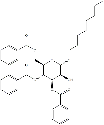 Octyl3,4,6-tri-O-benzoyl-a-D-mannopyranoside Structure
