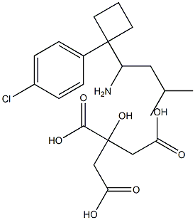 1-[1-(4-chlorophenyl) cyclobutyl]-3-methylbutylamine citrate Structure