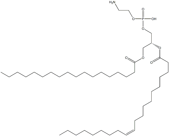 2-aminoethoxy-[(2R)-2-[(Z)-icos-11-enoyl]oxy-3-octadecanoyloxy-propoxy]phosphinic acid 化学構造式