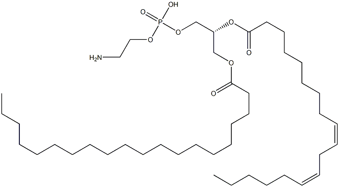 2-aminoethoxy-[(2R)-3-icosanoyloxy-2-[(9Z,12Z)-octadeca-9,12-dienoyl]oxy-propoxy]phosphinic acid Struktur