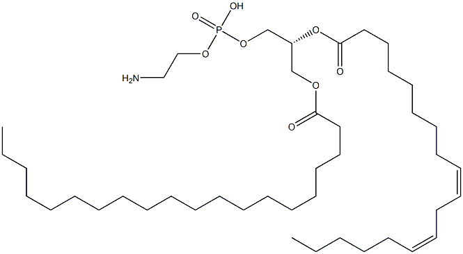 2-aminoethoxy-[(2R)-3-icosanoyloxy-2-[(9Z,12Z)-octadeca-9,12-dienoyl]oxy-propoxy]phosphinic acid,,结构式