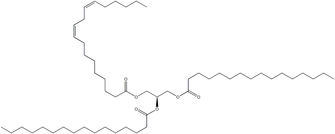 1,2-dihexadecanoyl-3-(9Z,12Z-octadecadienoyl)-sn-glycerol Struktur