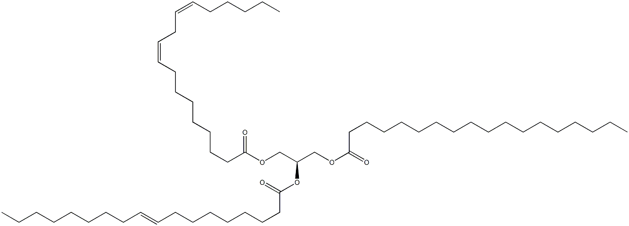 1-octadecanoyl-2-(9Z-octadecenoyl)-3-(9Z,12Z-octadecadienoyl)-sn-glycerol,,结构式