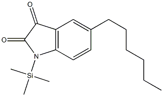 5-Hexyl-1-(trimethylsilyl)-1H-indole-2,3-dione,,结构式