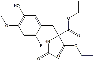 Diethyl malonate, 2-[(2-fluoro-5-hydroxy-4-methoxy)benzyl]-2-acetamido - Structure