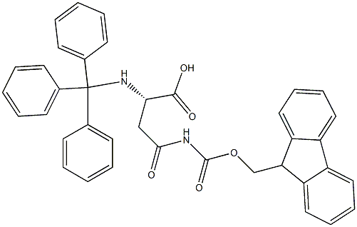 FMOC-trityl-L-Asparagin 化学構造式