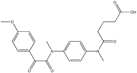 5-((4-(((4-methoxyphenyl)-oxoacetyl) methylamino)phenyl)methylamino)-5-oxopentanoic acid,,结构式