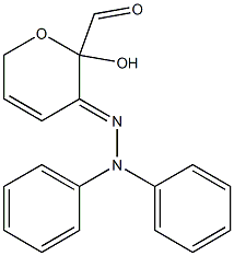 2-hydroxy-2H-pyran-3(6H)-one-2-carboxaldehyde diphenylhydrazone Struktur