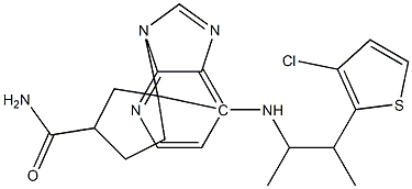 4-(7-((2-3-chloro-2-thienyl)-1-methyl-propylamino)-3H-imidazo(4,5-b)pyridyl-3-yl)cyclopentane carboxamide 结构式