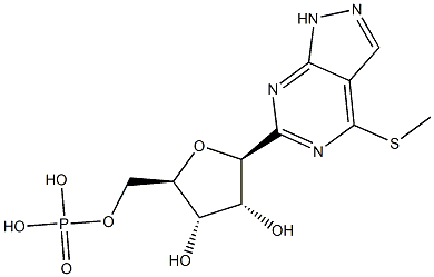 1(beta)-ribofuranosyl-4-(methylmercapto)pyrazolo(3,4-d)pyrimidine 5'-monophosphate Structure