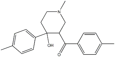 4-hydroxy-1-methyl-4-(4-methylphenyl)-3-piperidyl 4-methylphenyl ketone Struktur