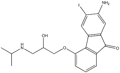 4-(2-hydroxy-3-isopropylaminopropoxy)-7-amino-6-iodofluorenone 化学構造式