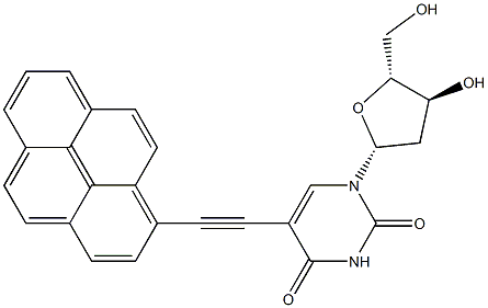 5-(pyrenylethynyl)-2'-deoxyuridine,,结构式