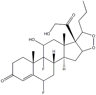 6,9-difluoro-11,21-dihydroxy-16,17-propylmethylenedioxypregn-4-ene-3,20-dione Structure