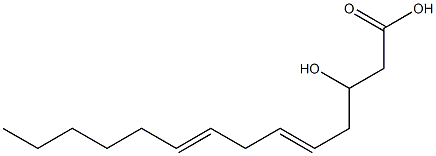 3-hydroxy-5,8-tetradecadienoic acid Struktur
