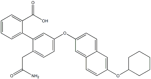 2-(4-(6-cyclohexyloxy-2-naphthyloxy)phenylacetamide)benzoic acid Structure