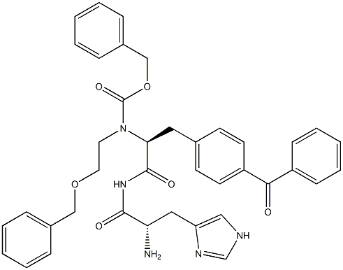 benzyloxycarbonyl-histidyl-N-(2-(phenylmethoxy)ethyl)(4-benzoyl)phenylalaninamide 结构式