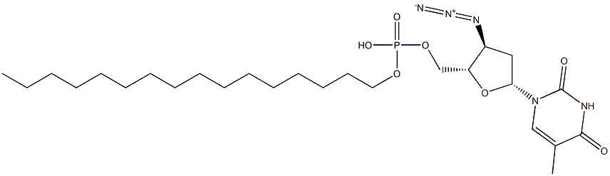 3'-azido-3'-deoxythymidine 5'-(O-hexadecyl)phosphate,,结构式