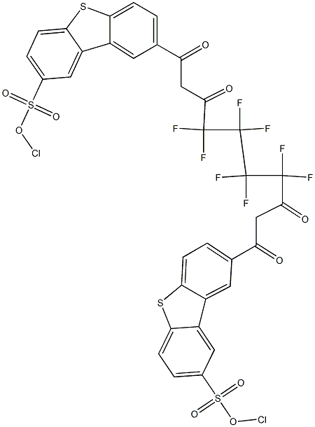  1,10-bis(8'-(chlorosulfo)dibenzothiophene-2'-yl)-4,4,5,5,6,6,7,7-octafluorodecane-1,3,8,10-tetraone