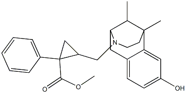 6,11-dimethyl-1,2,3,4,5,6-hexahydro-3-((2'-(methoxycarbonyl)-2'-phenylcyclopropyl)methyl)-2,6-methano-3-benzazocin-8-ol,,结构式
