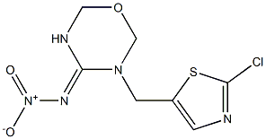 3-(2-CHLORO-THIAZOL-5YLMETHYL)-(1,3,5)-OXADIAZINAN-4-YLIDENE-N-NITROAMINE 化学構造式