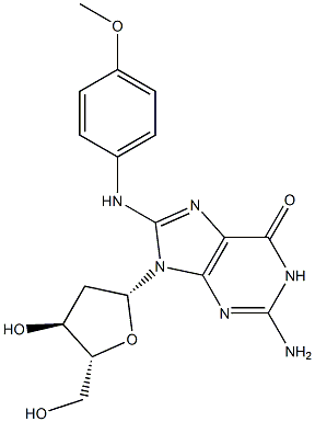 N-(DEOXY-GUANOSINE-8-YL)-PARA-ANISIDINE Struktur