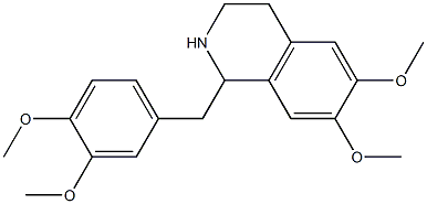 1-(3,4-Dimethoxybenzyl)-6,7-dimethoxy-1,2,3,4-tetrahydroisoquinoline 化学構造式