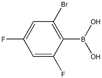 2,4-Difluoro-6-bromophenylboronicacid,,结构式