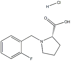 (R)-alpha-(2-fluoro-benzyl)-proline hydrochloride 化学構造式
