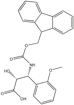 N-Fmoc-(2R,3R)-3-Amino-2-hydroxy-3-(2-methoxy-phenyl)-propanoic acid Struktur