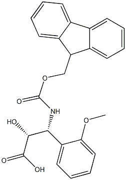 N-Fmoc-(2R,3R)-3-Amino-2-hydroxy-3-(2-methoxy-phenyl)-propanoic acid 结构式