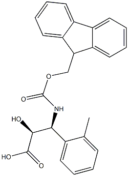 N-Fmoc-(2S,3S)-3-Amino-2-hydroxy-3-(2-methyl-phenyl)-propanoic acid 化学構造式