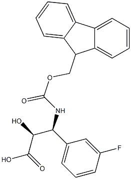 N-Fmoc-(2S,3S)-3-Amino-3-(3-fluoro-phenyl)-2-hydroxy-propanoic acid 结构式