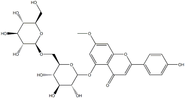  2-(4-hydroxyphenyl)-7-methoxy-5-[(2R,3R,4S,5S,6R)-3,4,5-trihydroxy-6-[[(2S,3R,4S,5S,6R)-3,4,5-trihydroxy-6-(hydroxymethyl)oxan-2-yl]oxymethyl]oxan-2-yl]oxy-chromen-4-one