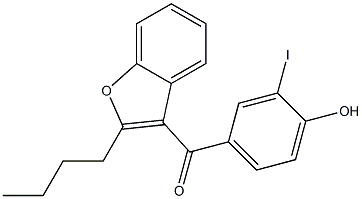 2-butyl-3-(3-iodo-4-hydroxybenzoyl)-benzofuran Struktur