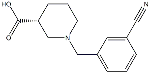 (3R)-1-(3-cyanobenzyl)piperidine-3-carboxylic acid Structure