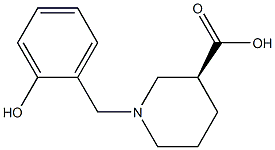 (3S)-1-(2-hydroxybenzyl)piperidine-3-carboxylic acid 化学構造式