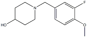 1-(3-fluoro-4-methoxybenzyl)piperidin-4-ol 化学構造式