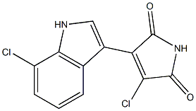 3-chloro-4-(7-chloro-1H-indol-3-yl)-1H-pyrrole-2,5-dione 结构式