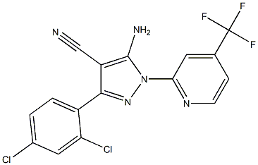 5-amino-3-(2,4-dichlorophenyl)-1-[4-(trifluoromethyl)pyridin-2-yl]-1H-pyrazole-4-carbonitrile,,结构式