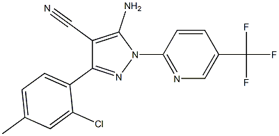 5-amino-3-(2-chloro-4-methylphenyl)-1-[5-(trifluoromethyl)pyridin-2-yl]-1H-pyrazole-4-carbonitrile Struktur