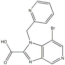 7-bromo-1-(pyridin-2-ylmethyl)-1H-imidazo[4,5-c]pyridine-2-carboxylic acid,,结构式