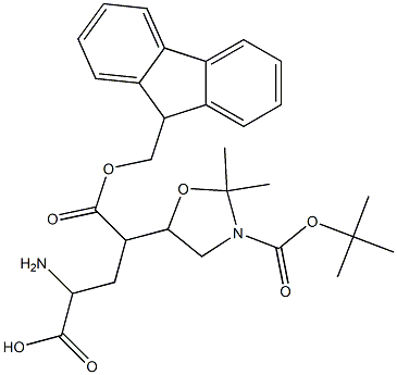 (2S,5R)-Fmoc-2-amino-4-(3-Boc-2,2-dimethyl-oxazolidin-5-yl)-butyric acid Structure