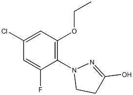 1-(4-CHLORO-6-ETHOXY-2-FLUOROPHENYL)-3-HYDROXY-4,5-DIHYDRO-1H-PYRAZOLE Struktur