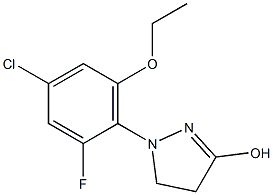 1-(4-CHLORO-6-ETHOXY-2-FLUOROPHENYL)-3-HYDROXY-4,5-DIHYDRO-1H-PYRAZOLE 化学構造式