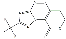 2-(TRIFLUOROMETHYL)-6,7-DIHYDRO-9H-PYRANO[4,3-E][1,2,4]TRIAZOLO[1,5-A]PYRIMIDIN-9-ONE 化学構造式
